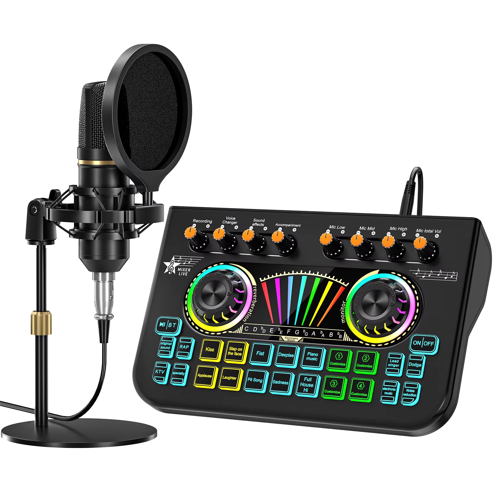 Audio Music In Youtube - Kit de microphone pour podcast Tenlamp