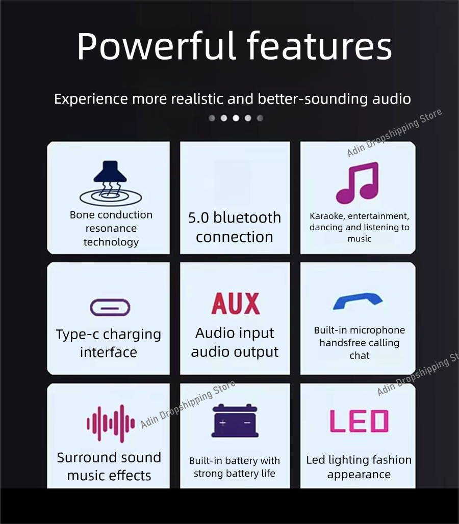 Adin 26w Vibration Bluetooth h - Audio Music Center avis et prix