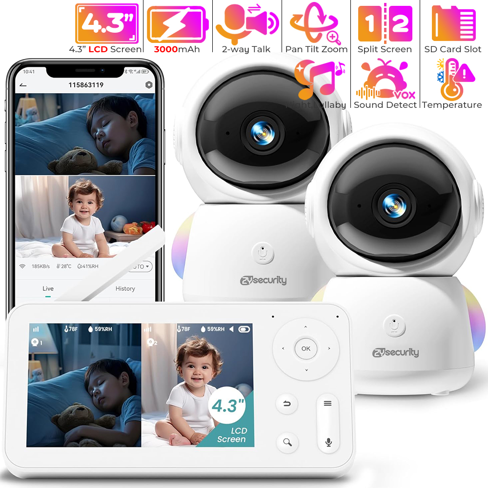 Babyphone 2K avec 2 Caméras et - Audio Music Visualizer avis et prix
